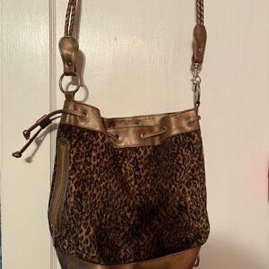 Leopard Print Bucket Bag